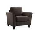 thumbnail image 1 of Lifestyle Solutions Wayne Chair Curved Arm Microfiber, Coffee, 1 of 4