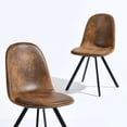 thumbnail image 6 of Homy Casa Dining Chairs Set of 4, Modern Upholstered Sviwel Kitchen Chairs for Living Room Office, Brown, 6 of 9