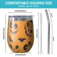thumbnail image 5 of 12oz Stemless Wine Tumblers Pumpkin Bat Halloween Pattern Vacuum Insulated Stainless Steel Travel Tumbler Cups Mug with Lid and Straw for Champaign,Cocktail,Beer with Cleaning Brush, 5 of 5