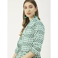 thumbnail image 4 of Moomaya Printed Cotton Button Down Shirt Dress, Quarter Sleeve Short Summer Resort Dress, 4 of 8