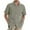 Gray, variant on ZCFZJW Mens Cotton Linen Shirts Casual Summer Short Sleeve Stand Collar T-Shirts Trendy Solid Color Big and Tall Regular Fit Comfy Beach Holiday Vacation Tees Tops with Pockets Green M