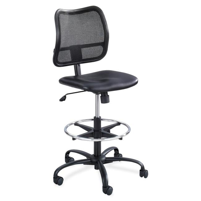 Safco Vue Series Mesh Extended Height Chair Acrylic Fabric Seat Black 3395BL 