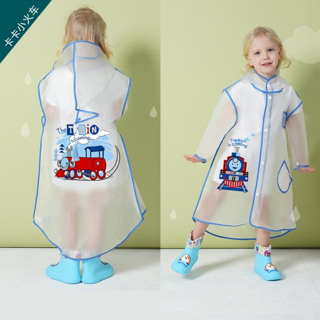 Chubasquero para niños dibujos animados masculino y femenino jardín de infantes bebé niños estudiantes de escuela primaria transparente eva impermeable masculino y femenino color mixto 3 piezas ShuxiuWang 9024715055606