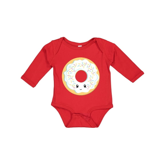 Inktastic White Donut Boys or Girls Long Sleeve Baby Bodysuit