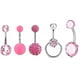 thumbnail image 2 of Juego de 5 anillos para el ombligo para mujer, con circonita cúbica decorativa geométrica, para la playa, 2 of 5