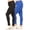 Black-Royal Blue, variant on Women's Plus Size Solid High Waist Full Length Female Leggings(Pack of 2)