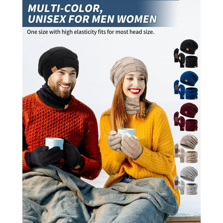 Mens hat scarf 2024 and gloves set