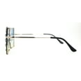 thumbnail image 3 of Leaf Rhinestone Rimless Rectangle Square Butterfly Sunglasses Gold Blue Yellow, 3 of 4
