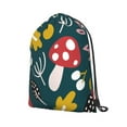thumbnail image 2 of XMXT Waterproof Gym Bag, Autumn Mushroom Plant Print Drawstring Backpack for Men, s Green, 2 of 8