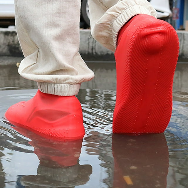 SSZMDLB Couvre-Chaussures de Pluie à Moins de 5 $, Couvre-Bottes de Pluie, Protecteurs de Chaussures Imperméables Réutilisables pour Sports de Plein Air, Surchaussures en Caoutchouc Antidérapantes pour Randonnée Cyclisme Jardinage, Garde les Pieds Secs