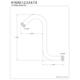 thumbnail image 2 of Kingston Brass K152A1 Trimscape Brazo De Ducha En Forma De S, Cromo Pulido, 2 of 2