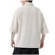 thumbnail image 3 of pstuiky camisetas para hombre, Blusa informal de seda helada de color liso para hombre, manga corta, cuello redondo y mangas cinco cuartos ropa de hombre xxxxl, 3 of 3