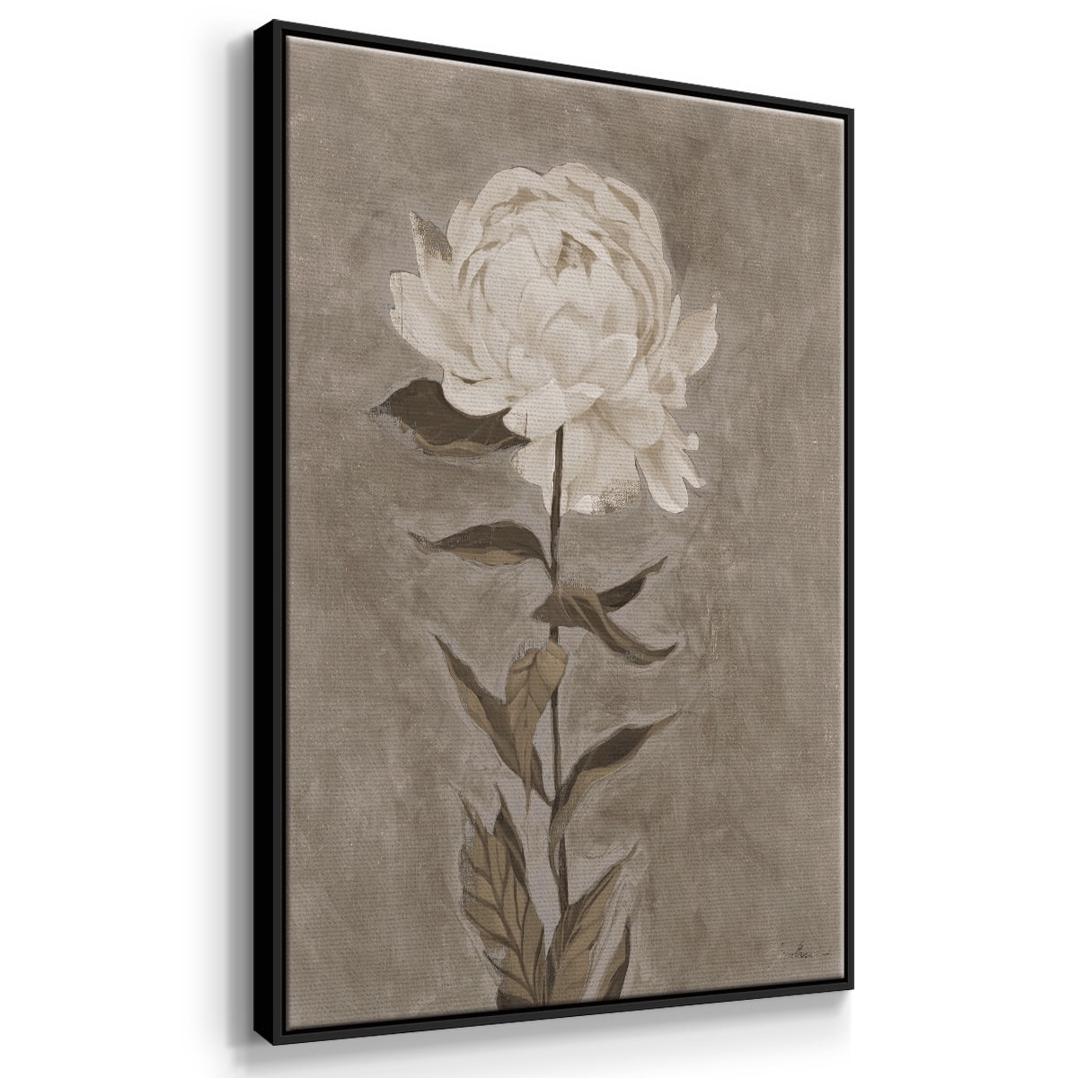 Pretty as a Peony I Framed Premium Gallery Wrapped Canvas - Ready to Hang - 27 x 41 - Black Floating Frame