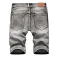 thumbnail image 6 of TAIAOJING Men's Shorts Jeans Summer Ripped Personality Retro High Stretch Denim Pants, 6 of 9