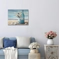 thumbnail image 6 of Blue Beach Ocean Floral Bathroom Decor Coastal Seaside Painting Canvas Print for Bathroom Living Room Bedroom Kitchen and Office Wall Decor16x12inch, 6 of 9