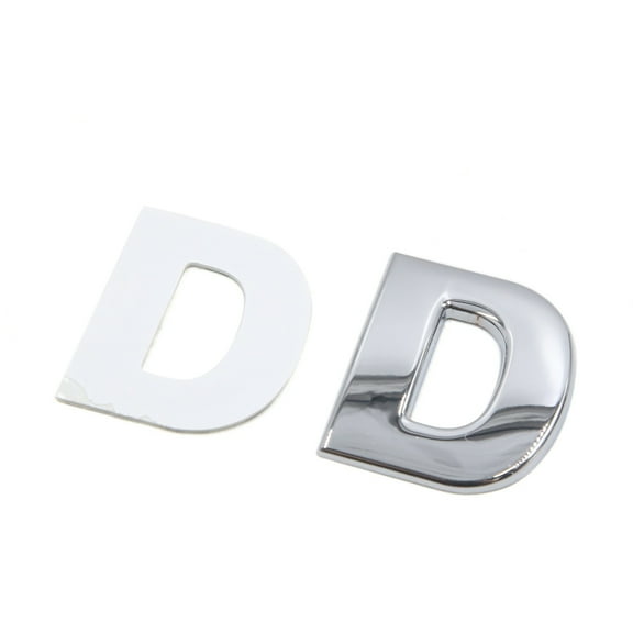 Unique Bargains Silver Tone Metal D Letter Shaped Alphabet Sticker Emblem Badge Decals for Car