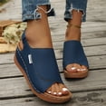 thumbnail image 5 of KEVCHE Strappy Wedge Sandals for Women, Dressy Summer Ankle Strap Open Toe Arch Support Sandals, Casual Comfortable Vacation Shoes, Plus Size Buttoned Peep Toe Sandals, 5 of 6