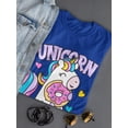 thumbnail image 3 of Unicorn Eating A Donut Design Shaped T-Shirt Women -Image by Shutterstock, Female x-Large, 3 of 4