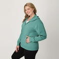 thumbnail image 3 of Hanes EcoSmart Women's Full-Zip Fleece Hoodie Spanish Moss 2XL, 3 of 7