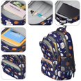 thumbnail image 4 of Basketball and Hoop Navy Pattern Cute School Backpack Bag with Padded Back and Adjustable Shoulder Straps 16.9 X 12.6 X 5.9 Inches, 4 of 5