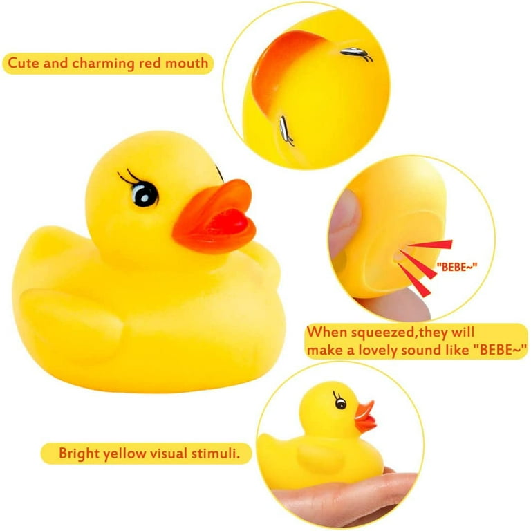 Liliful 24 Pcs Rubber Duck Appreciation Mini Ducks Bulk Thank You Gifts  Yellow Floating Rubber Ducky Bath Toy for Employee Games Party Gifts