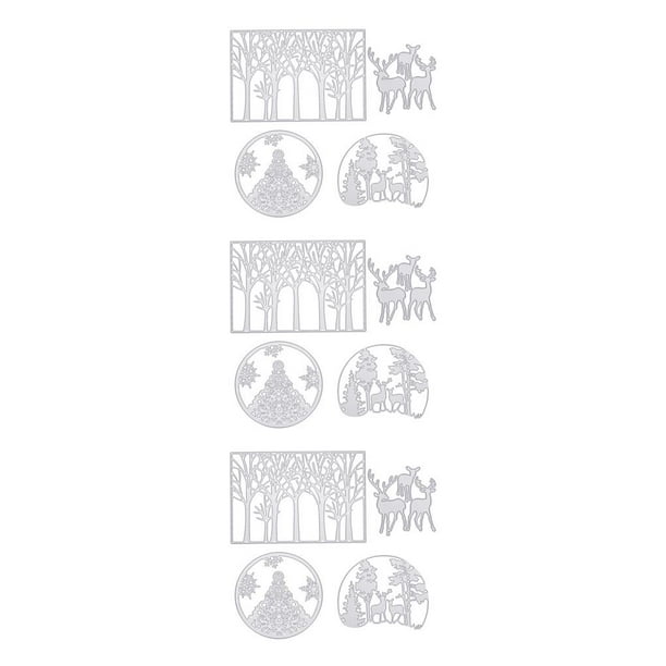 Naiovety 4 Pieces Christmas Dies Snowflake Mold Stenciling High-carbon Paper Steel Rust-proof Pattern Making Card for Embossing como se muestra 3piezas