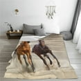 thumbnail image 5 of Fuzoiu Horses free run on desert Print Ultra-Soft Micro Fleece Blanket,All Seasons Flannel Throw, Lightweight Blanket for Bed, Sofa, Couch, Movie Night, Camping, and Travel-40"x30", 5 of 7