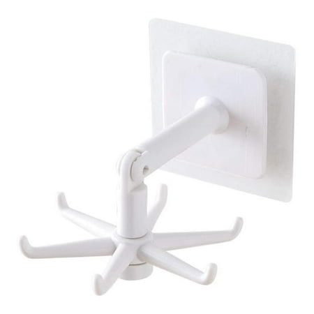 

Xewsqmlo 360 Degree Rotating & 180 Degree Tilt Kitchen Hook Rack 6-Claw (White)