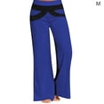 thumbnail image 1 of Pantalones de mujer Pantalones deportivos de patchwork Pantalones de chándal casuales de pierna ancha sueltos, Azul, M Eigraketly AP002168-14, 1 of 5