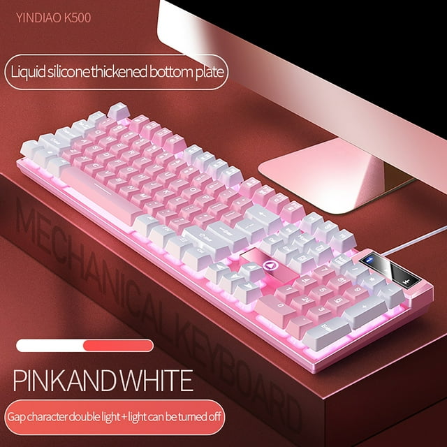 TIMIFIS Keyboard Gaming Keyboard USB Wired Floating Keyboard, Ergonomic Water-Resistant Mechanical Feeling Keyboard, Ultra-Slim Rainbow LED Backlit Keyboard For Desktop Gift