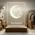 thumbnail image 4 of Personalized Stand Night Light Up Lamp LED Custom Free Engraved Names, Wood Base, Moon and Stars, Animals, Nature, 4 of 8