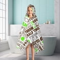 thumbnail image 6 of Green Brown Football Words Pattern Hooded Bath Towel，50"x30" for Ages 3 To 12 Kids, Quick Dry Lightweight Soft Microfiber Hood Beach Towel Cover Up for Kids, 6 of 7