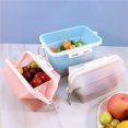 thumbnail image 2 of Silicone Folding Lunch Box Food Grade Fresh-Keeping Box Refrigerator Storage Box Microwave Oven Heating Bowl Bento Box Outdoor Pink 1, 2 of 6