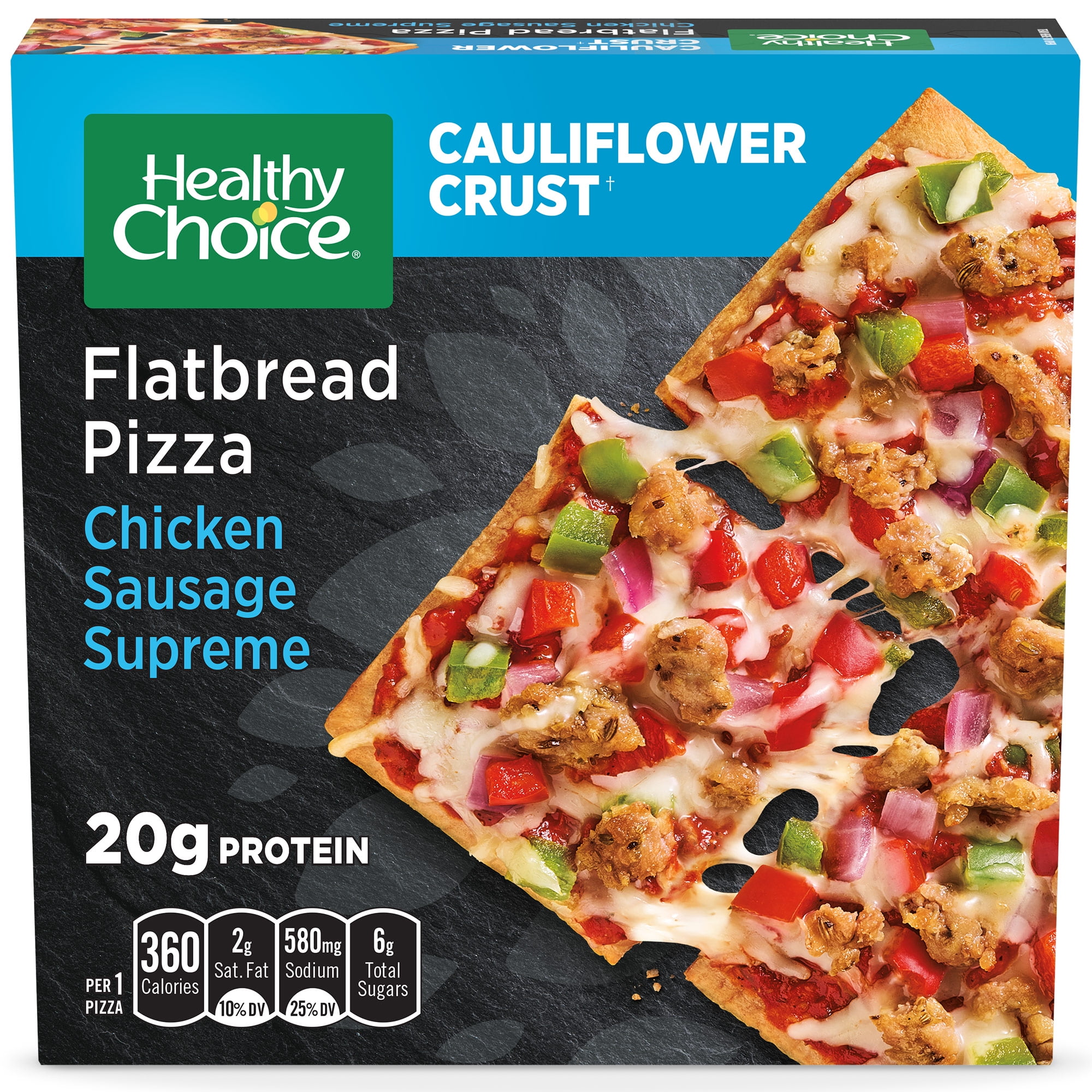 Healthy Choice Chicken Sausage Supreme Flatbread Pizza, 6.75 oz (Frozen)