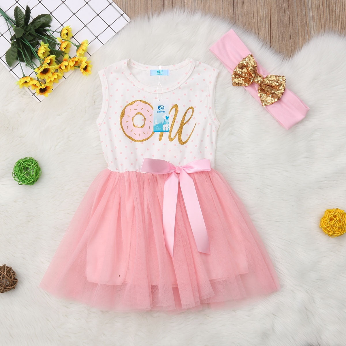 Donut first birthday outfit girl 2025