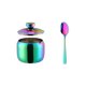 thumbnail image 1 of Tarro 304 Recipiente de acero inoxidable Tarro de 10 oz con tapa de vidrio transparente y cuchara Tarro dorado Apto para lavavajillas Recipiente para condimentos y especias para dulces y café, 1 of 1