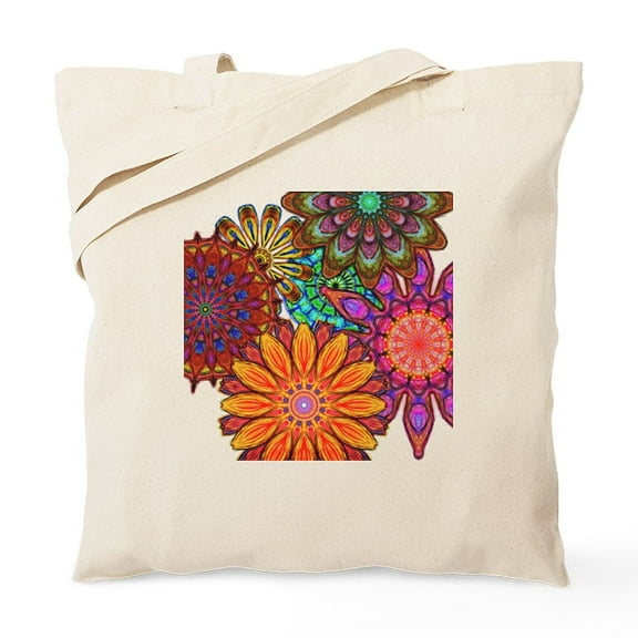 CafePress - Funky Flowers Tote Bag - Unisex Canvas Tote Bag, Beige, 1-Piece