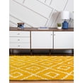 thumbnail image 4 of Unique Loom Trellis Shag Collection Area Rug - Ruth (7' 10" x 10' Oval Yellow/Ivory), 4 of 11