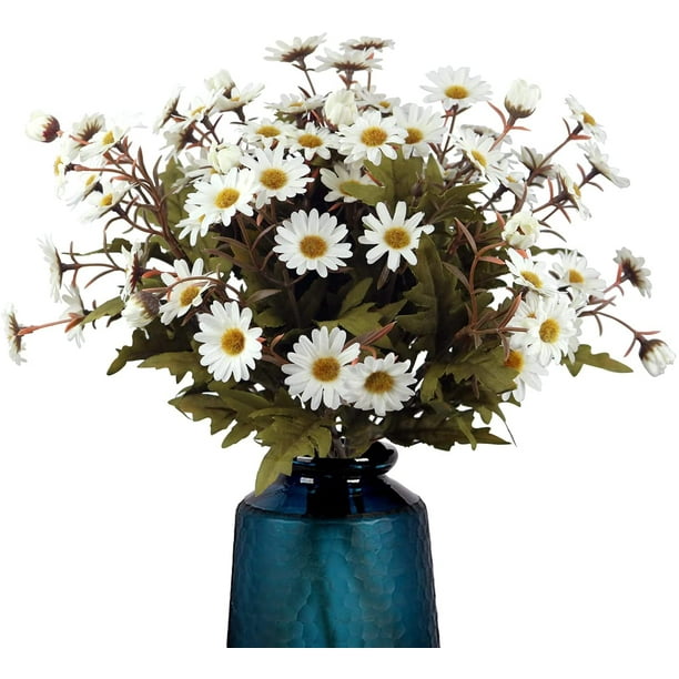 2 Pack Artificial Flowers, Artificial Daisy Flowers Bulk Long