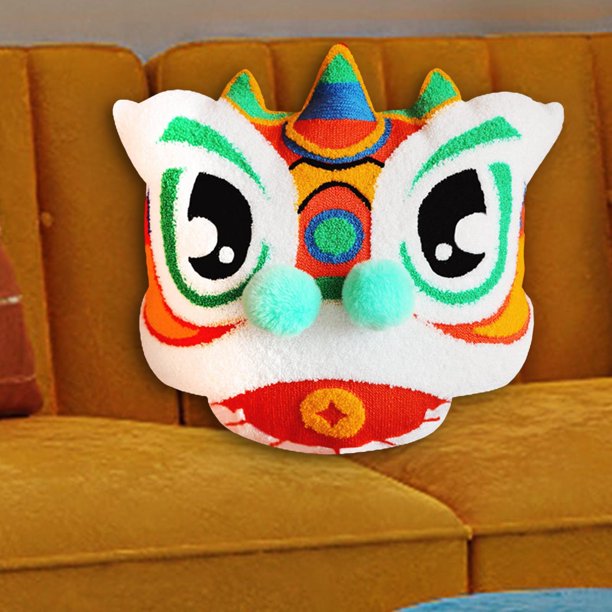 Toystoory Lion Throw Pillow Case Chinese New Cover Cushion Year for Sofa Decoración del hogar rojo verde 43cmx43cm