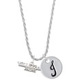 thumbnail image 1 of Delight Jewelry Silvertone Volleyball Mom Silvertone Script Initial Disc - J - Charm Necklace, 20"+3", 1 of 4