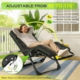 thumbnail image 5 of ZENPETIO Zero Gravity Chair, Reclining Camping Lounge Chair w/Removable Cushion, Upgraded Lock and Cup Holder, Reclining Patio Chairs Folding Recliner for Indoor and Outdoor, 5 of 10