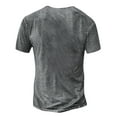thumbnail image 2 of Mens Distressed Henley Shirts Retro Short Sleeve Tee Shirts Casual Button Down Washed T-Shirts for Men, 2 of 3