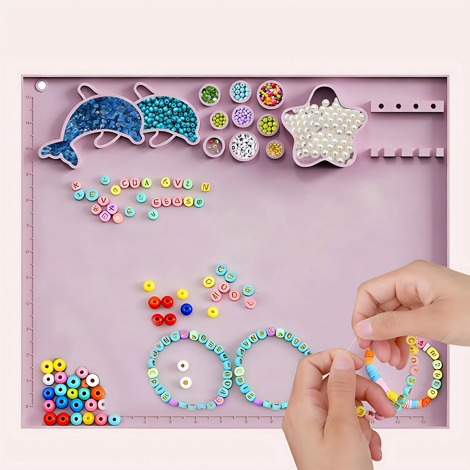 Pink Silicone Art Mat Set, Reusable Art Mat, Includes 10 Paintbrushes and Brush Cleaner, Children's DIY Art Supplies