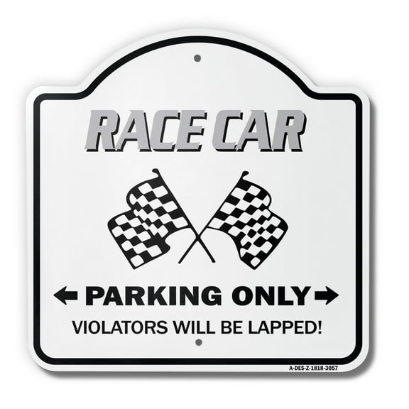 Race Car 18" X 18" Heavy-Gauge Aluminum Architectural Sign | SignMission Designer Racing Drag Strip Midget Auto Nascar Driver Track Metal Novelty Gift Funny Joke Gag Road Garage