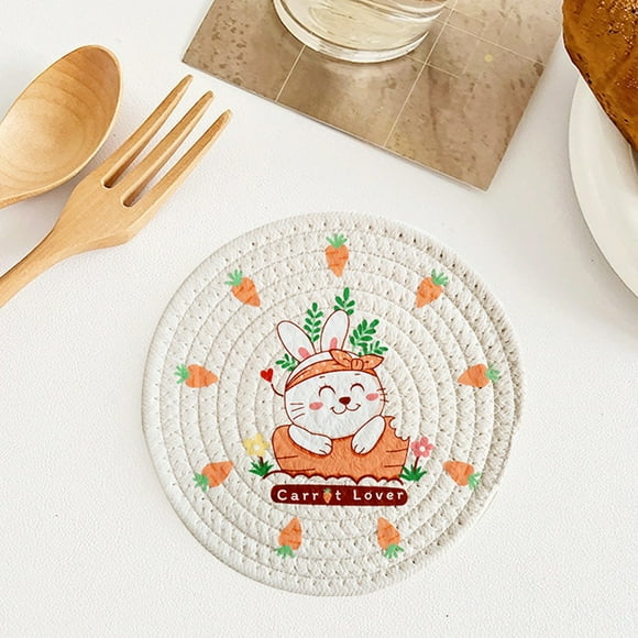 Zhourta Easter Insulated Family Table Placemats Mug Pads Printed Placemats Perfect for Egg Hunts and Gifts