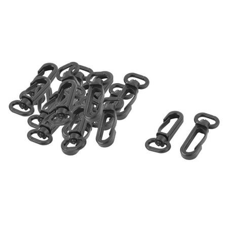 Unique Bargains Plastic Straps Belting Clips Swivel Design Snap Hook Buckle Black 20pcs