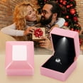 thumbnail image 5 of Yesbay Engagement Ring Box Jewelry Container with LED Light Storage Magnet Design Compact Portable Jewelry Gift Box Wedding Party Supplies, 5 of 7