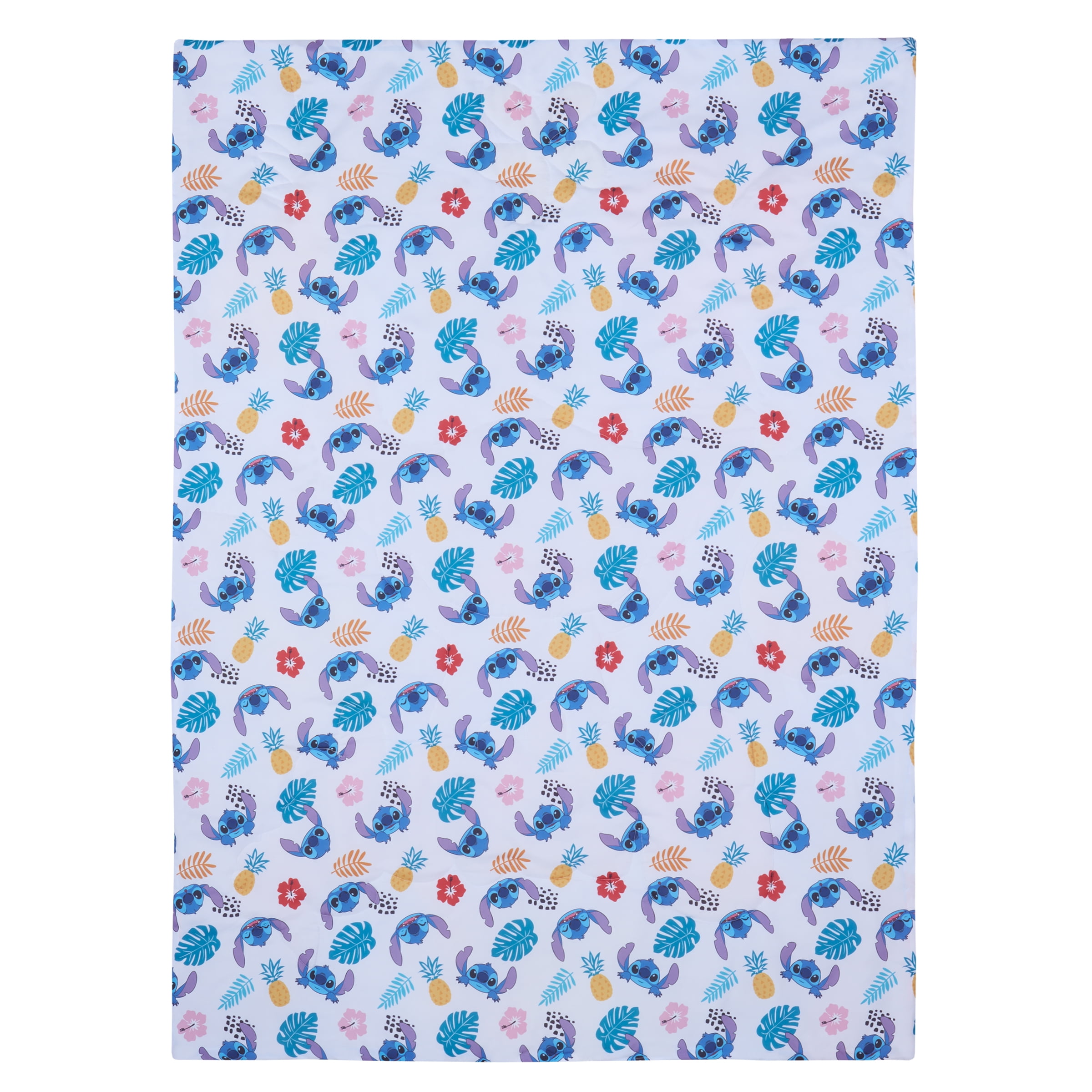 Disney Stitch 3-PC Toddler Bedding, Comforter, Fitted Sheet, Pillowcase, Blue, Turquoise, Toddler Child
