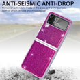 thumbnail image 4 of Dteck Case for Samsung Galaxy Z Flip4,Bling Glitter Leather Case Shockproof Hard PC Cover for Galaxy Z Flip4 5G,Rose, 4 of 5